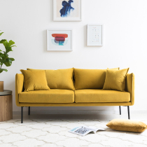 Brief Post Modern Metal Feet Velvet Fabric Sofa-Like Room Small Family Designer Living-room Double Trio Sofa