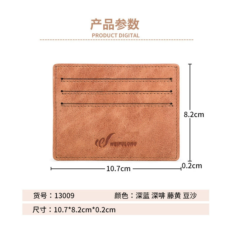 Weifulong của nam giới gói thẻ siêu mỏng bộ thẻ da coin purse da tài liệu thư mục mini chủ thẻ tín dụng gói thẻ nhỏ