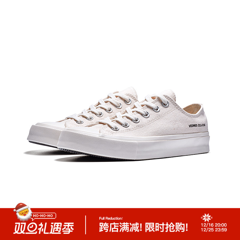 VEEMES official off-white low-top classic canvas shoes for men and women, sports and casual shoes