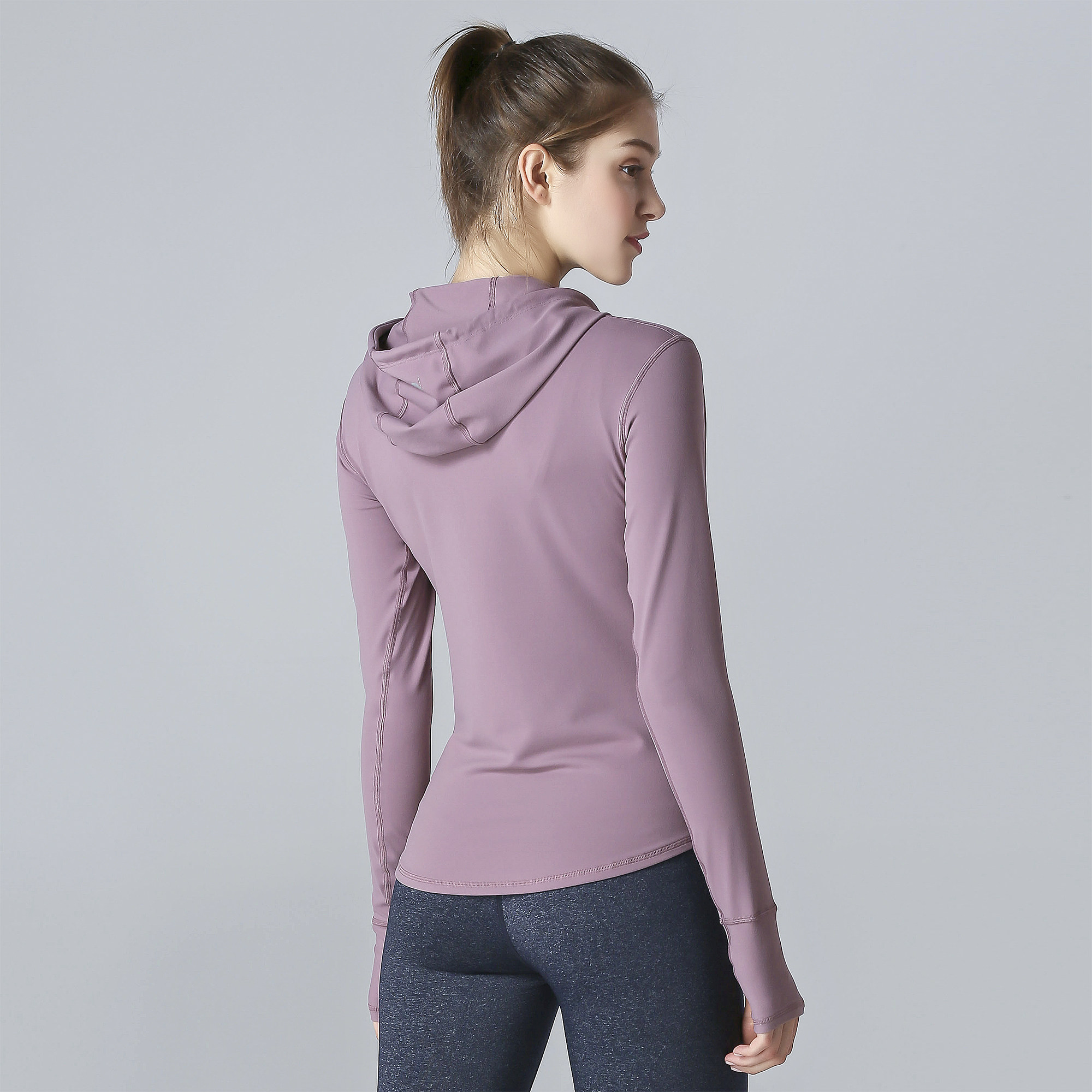 VH fitness hoodie women's sports training quick-drying long-sleeved elastic running breathable slim-fit sweater pullover