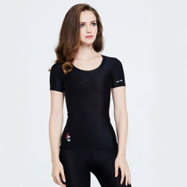 Fitness tights womens sports training quick-drying breathable thin black compression jacket T-shirt