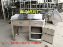 Stainless steel office computer desk with side cashier Balcony writing desk Front desk cash drawer with lock table Commercial