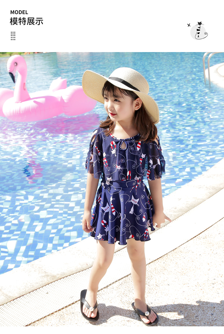 Đồ bơi cho trẻ em gái Đồ bơi bé gái dễ thương Xiêm - Bộ đồ bơi của Kid đồ bơi cho be gái