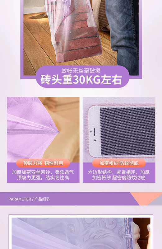 2018 tòa nhà mới lưới trải dài mã hóa giường dày phẳng tầng thượng 1.5m1.8m lắp khung cho miễn phí - Lưới chống muỗi mùng chống muỗi gấp gọn