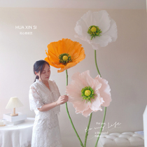 Large Poppy DIY Material Pack Decoration Mall Wedding Paper Art Flower Crepe Paper Handmade Set Large Flower