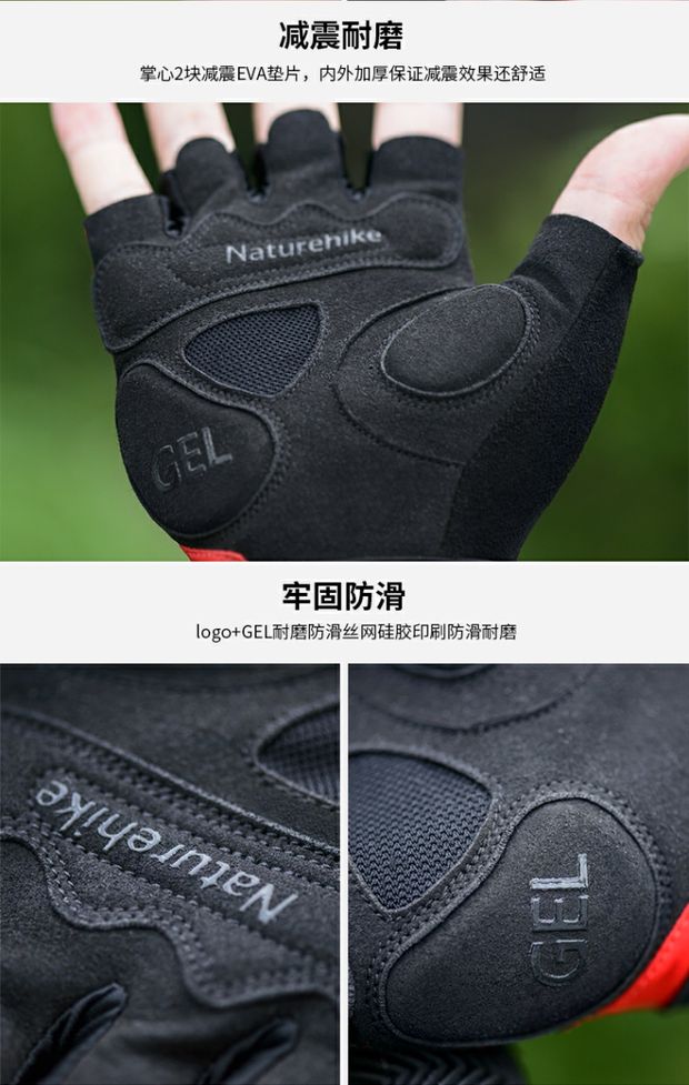 NH nửa ngón tay găng tay nam và nữ mùa xuân và mùa thu mỏng chống mite chống nắng mùa hè ngắn đi xe đạp quay găng tay ngón tay - Găng tay găng tay