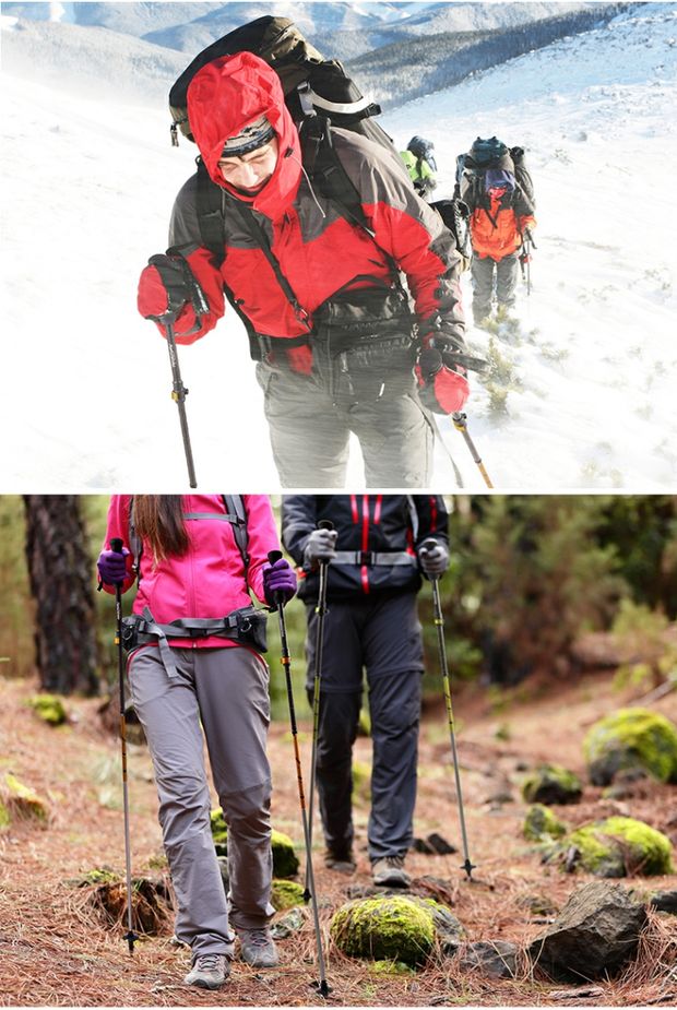 NH gió lưỡi nhôm hợp kim nhôm gấp 5 phần khóa trekking cực nhẹ mía ngoài trời trèo gậy - Gậy / gậy gậy chống 4 chân