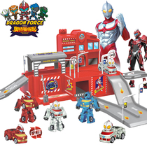 Altman steel flying dragon alloy rail car fire police engineering set parking lot childrens toys