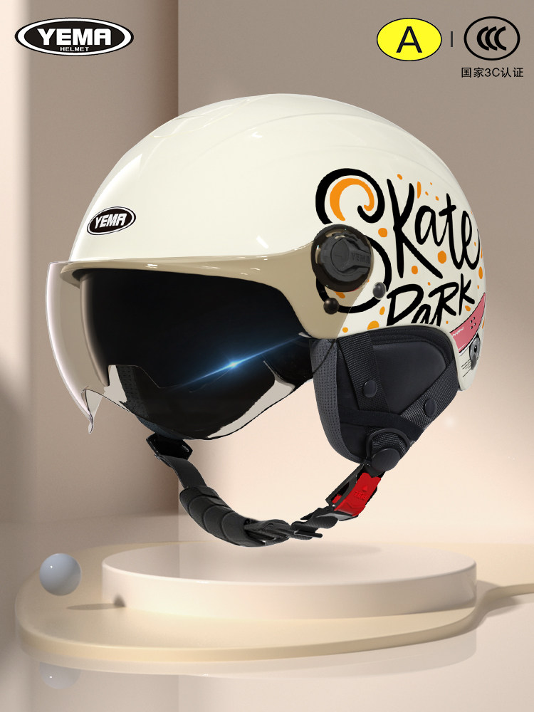 Mustang Helmet Electric Vehicle Women's All-Season Half Helmet New National Standard 3C Certified Men's Electric Scooter Summer Motorcycle Safety Helmet