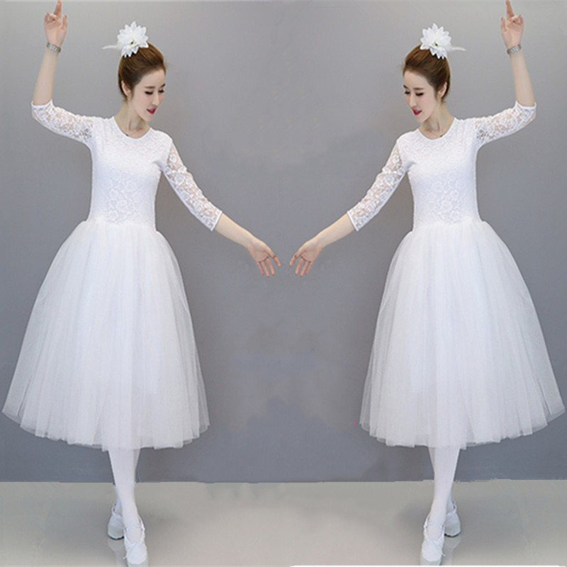 New Professional Dance Gauze Skirt Ballet Tutu Swan Lake Performance Costume Adult Lace Sleeve Ballet Dress New Professional Dance Gauze Skirt Ballet Tutu Swan Lake Performance Costume Adult Lace Sleeve Ballet Dress