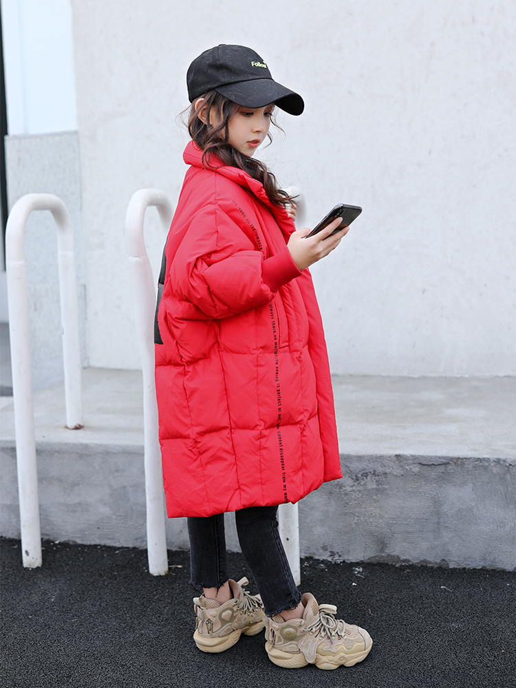 (Clearance sale)Girls cotton coat 2020 winter children's large children thickened cotton clothes in the long version of the quilted jacket tide