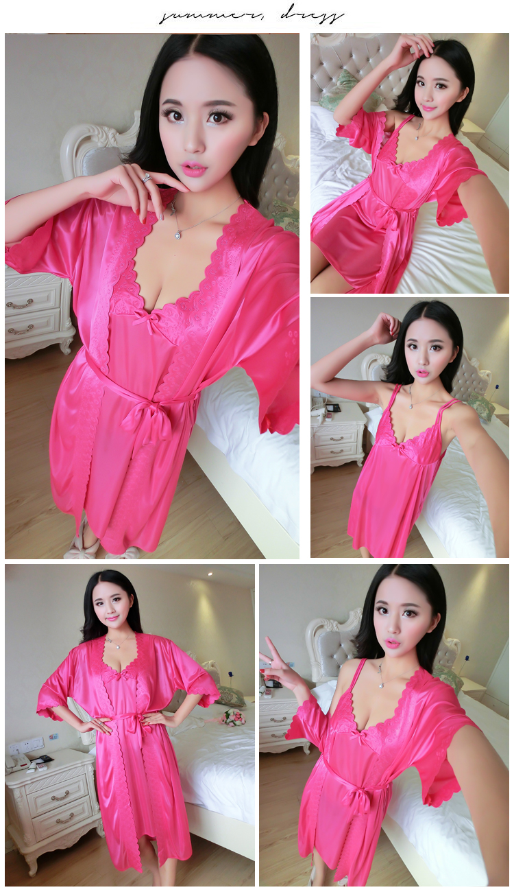 Chất béo chị mm mùa hè nữ thêm kích thước lớn cộng với phân bón sling hai mảnh sexy áo ngủ nightdress nhà dịch vụ 200 kg đồ ngủ