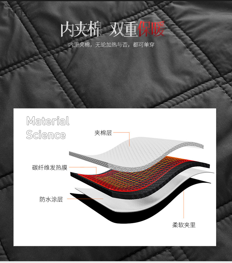 8 miếng áo sưởi điện nam thông minh kiểm soát nhiệt độ graphene sưởi quần áo sạc kho báu cơ thể điện sưởi ấm vest điện áo khoác mùa hè nam