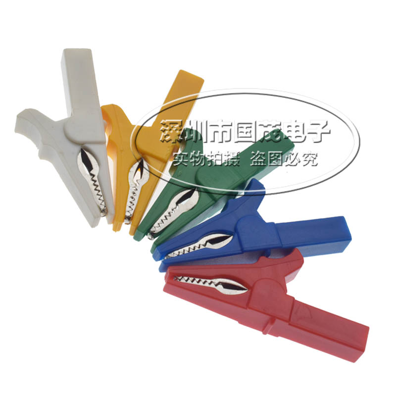 55mm long jack style full plastic insulation clip Crocodile Clip Test Clip Pure Copper Plated White Test Clip