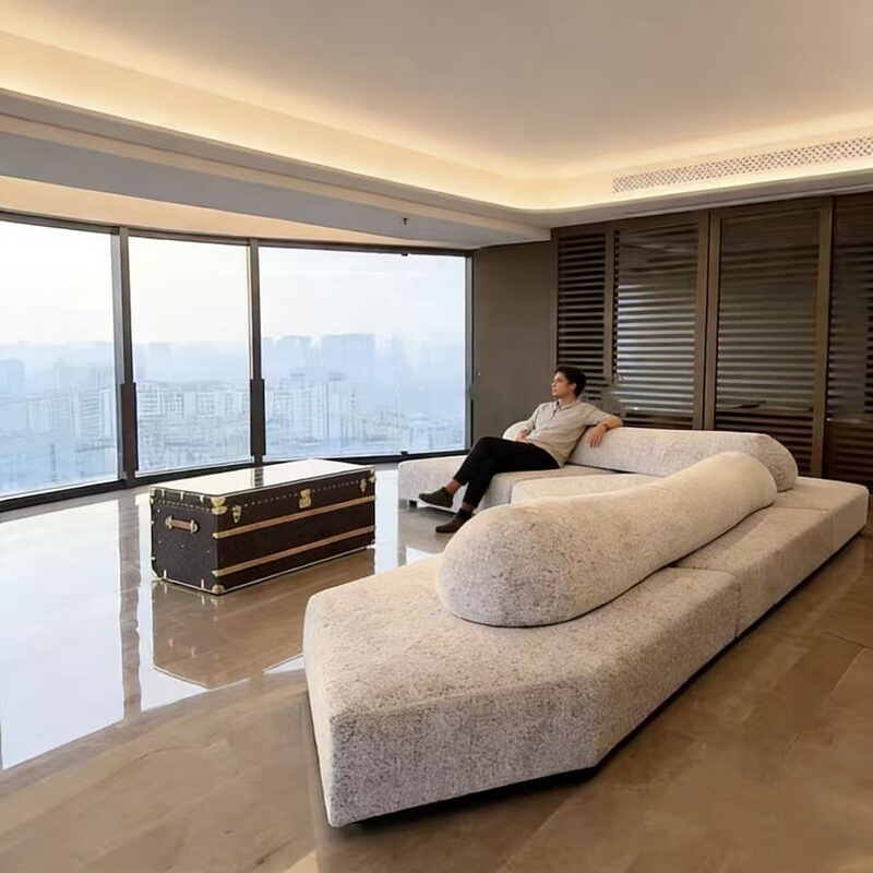 Italian-Style Minimalist High-End Rock Sofa Designer Villa Large Apartment Flat Living Room Irregular Modular Combination Sofa Italian-Style Minimalist High-End Rock Sofa Designer Villa Large Apartment Flat Living Room Irregular Modular Combination Sofa