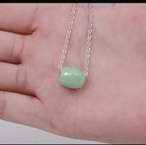 Natural A goods Myanmar Jade Passageway loose bead pendant Green transshipment bead jade pendant necklace pendant Send chain Goddess Festival gift