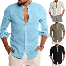 2020 V-neck new cardigan long sleeve men's shirt long-sleeve shirt shirt