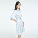 PRICH summer style lace-up design niche chiffon shirt dress