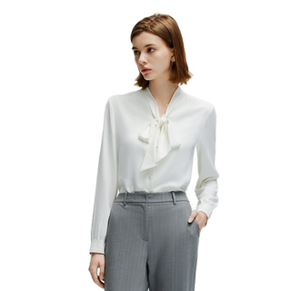 PRICH质感宽松法式系带长袖衬衫飘逸薄款衬衣女