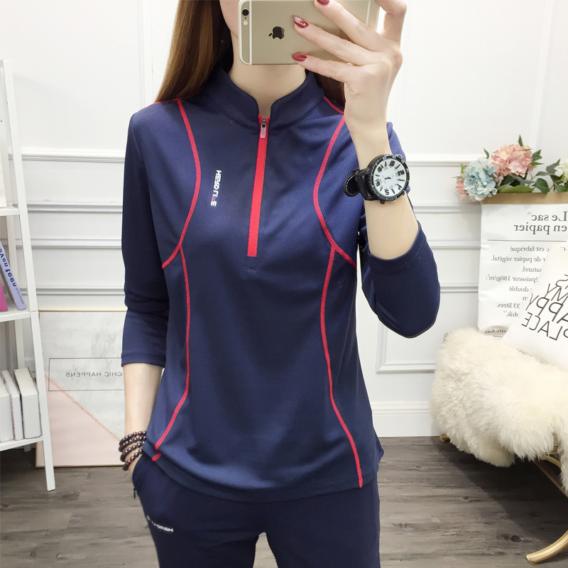 Outdoor Spring Summer Ladies speed dry clothes Long sleeves T-shirt Body Elastic Breathable Hiking Mountaineering Running Quick Dry Clothes Suit
