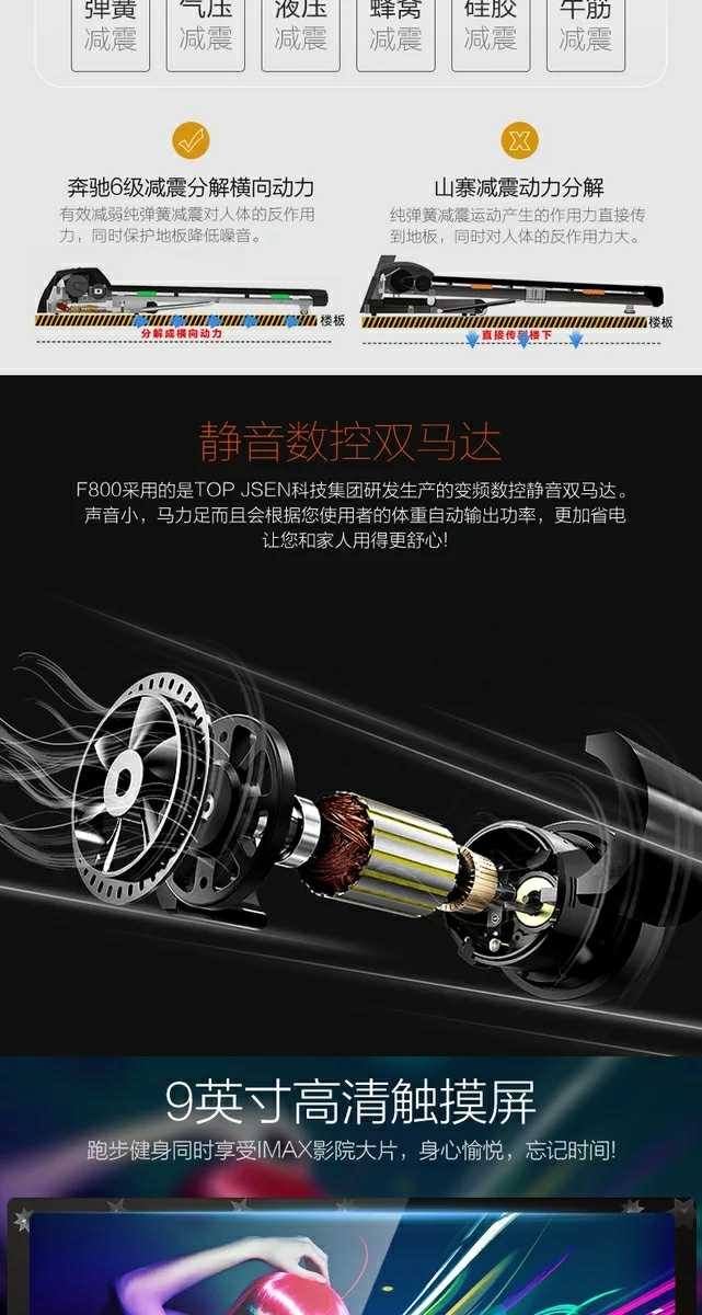 Máy chạy bộ Yijian F800 chính hãng im lặng đa chức năng gấp thiết bị tập thể dục gia đình - Máy chạy bộ / thiết bị tập luyện lớn máy chạy bộ zasami