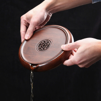 Huiyao Ebony solid wood pot Dry bubble table Household tea ceremony accessories Tea stand Tea tray Creative water storage tea tray