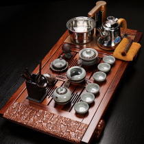 Huiyao Rosewood Full automatic tea set Household simple kung fu solid wood tea tray Tea table tea sea combination