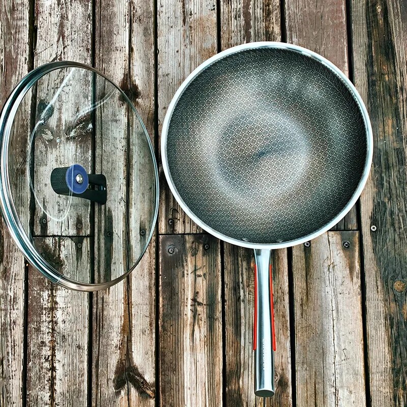 Only 20 316L medical grade stainless steel 7 layers of energy storage steel Home without pan frying pan 34cm diameter