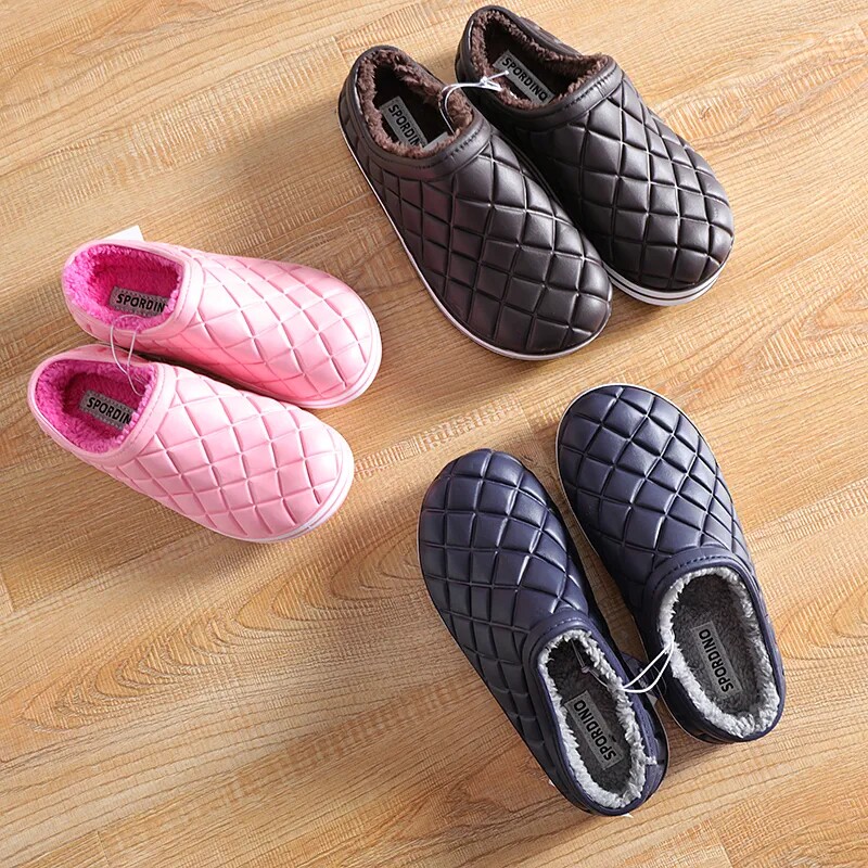 Hard goods come in foreign trade single lovers waterproof and waterproof cotton tug Home plush warm non-slip outside wearing slippers