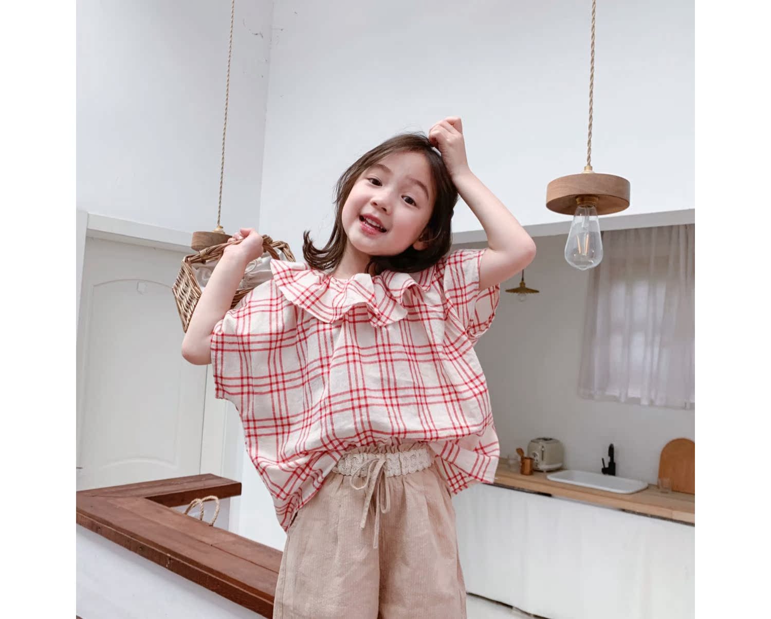 Áo sơ mi nữ bé 2019 hè mới Áo sơ mi trẻ em phiên bản Hàn Quốc của áo sơ mi nữ ngoại quốc - Áo sơ mi áo sơ mi bé trai xuất khẩu