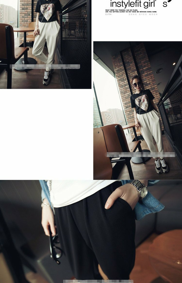 XL nữ 2018 hè và thu béo mm quần lửng mỏng thể thao harem phiên bản Hàn Quốc của đôi chân nhỏ quần dài 9 điểm giản dị quần áo thể thao nữ