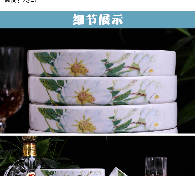 Jingdezhen bát đặc biệt Bộ đồ ăn Trung Quốc bát sứ bát cơm bát tô lớn bát súp nhà lớn bát ăn bát mì dĩa nhỏ