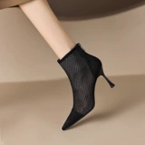 一代佳人 Обувь с заостренным носом на высоком каблуке, сетчатые сапоги, 2023, тренд сезона, изысканный стиль