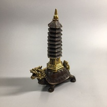 Wenchang brass decorative dragon turtle ornaments nine-story study office desk living room home decoration crafts