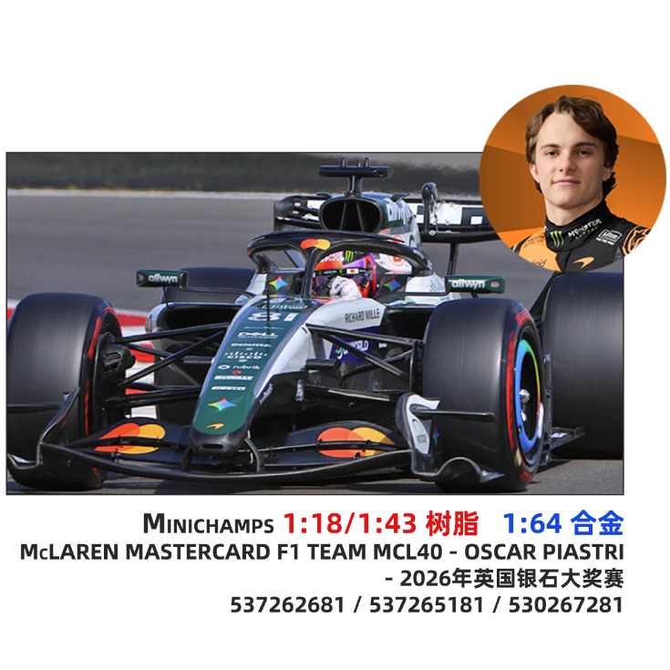 Miniature 1:64 Mclaren Mcl40 2026 British Silverstone Grand Prix F1 Alloy Racing Car Model