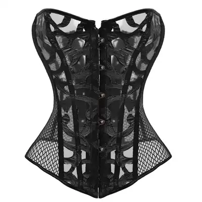 Summer printed mesh breathable corset European and American punk rock waist chest court shapewear Corset