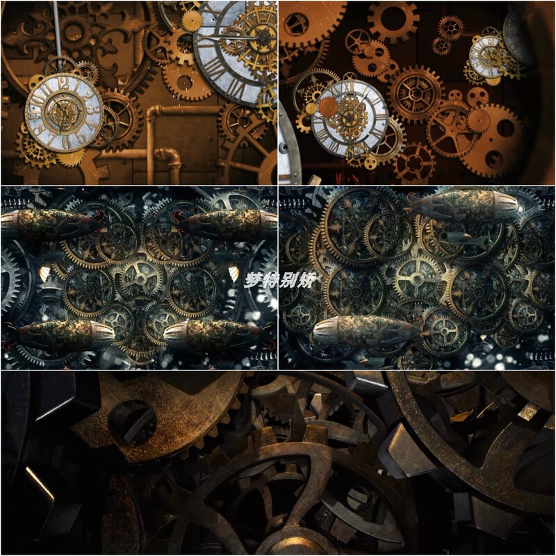 Steampunk Mechanical Gear Set Led Large Screen Bar Stage Background Vj Video Material