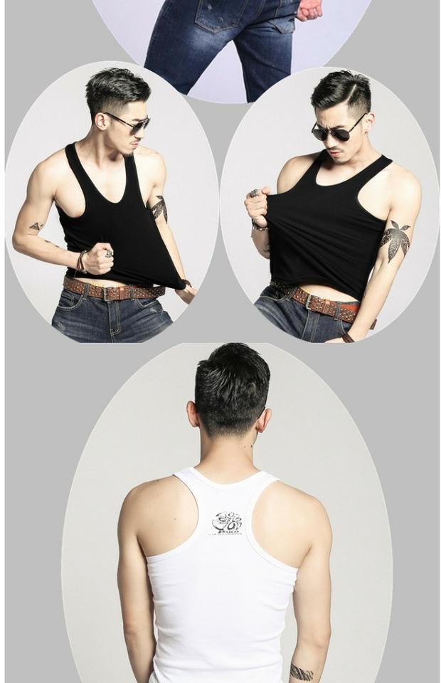 Áo vest nam cổ tròn thấm mồ hôi bó sát co giãn thể thao I-cotton áo nhỏ tay áo thun trẻ trung Hàn Quốc ba lỗ