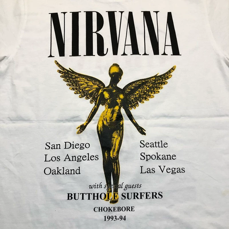 Футболка Nirvana Angel Cotecoben AC/DC с коротким рукавом, ретро, ленивый стиль, для мужчин и женщин, пара