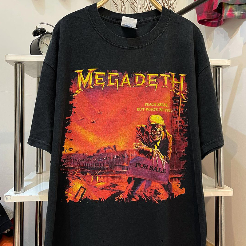 Megadeth Heavy Metal Rock Punk Style European and American Street Vintage Retro Unisex Loose Short-Sleeve T-Shirt Trendy Megadeth Heavy Metal Rock Punk Style European and American Street Vintage Retro Unisex Loose Short-Sleeve T-Shirt Trendy