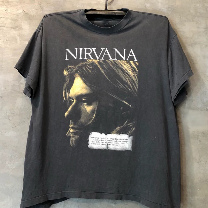 Nirvana Нирвана Кобейн Котто сам нравится рок винтажный ретро мужчин и женщин футболка с коротким рукавом