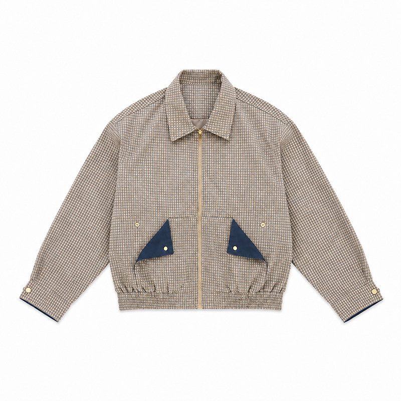 American-Style Harrington Workwear Jacket for Men and Women, Simple Couple's Outfit, Trendy Brand Jacket, Men's Double-Zip Flight Short Jacket