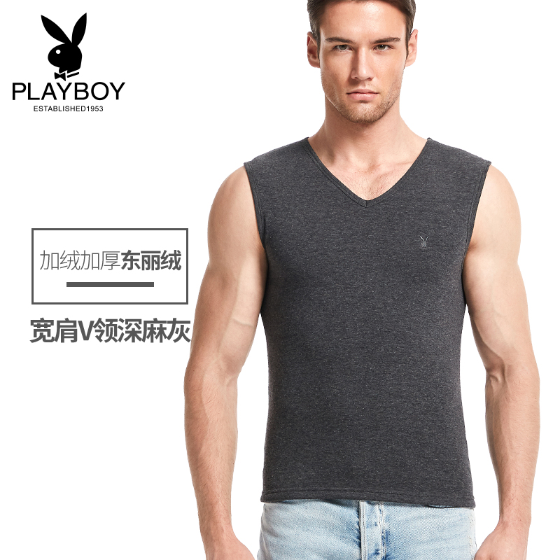 Playboy mens ấm vest mens đồ lót cộng với nhung cộng dày áo khoác mùa đông bông mùa thu / mùa đông mặc kín đáy.