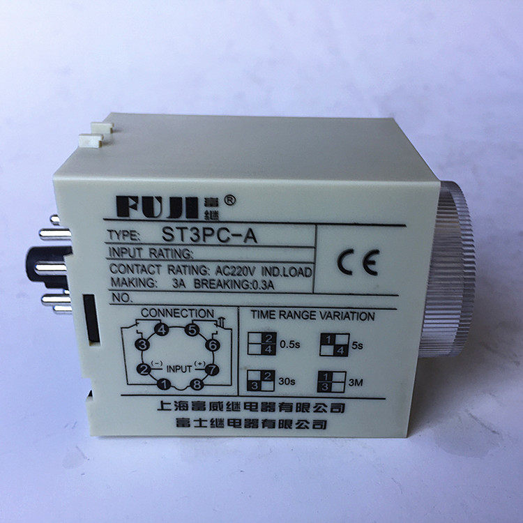 FUJI time relay ST3PC-A AC220V DC24V 5S 30S 3M power delay
