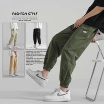 Pants male Korean version trendy 100 lap fit pants spring autumn style bunches leggings pants casual 90% Pants Loose Harun Bunches Pants