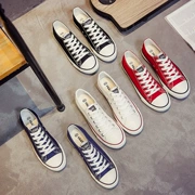 Global Spring Classic Low Cut Canvas Shoes Nam Hàn Quốc Hội đồng sinh viên Giày Đôi Giày thông thường Giày vải Giày trắng Giày bóng