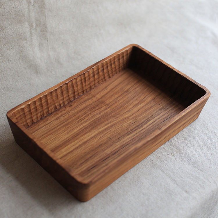 New gốc hand made gỗ óc chó màu đen toàn bộ khắc gỗ khai quật sâu sắc tấm gỗ khay trà lưu trữ để bàn khay khay trà gỗ đẹp