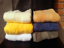 Foreign trade tail single high-grade five-star hotel pure cotton thick plain soft absorbent towel Yellow Blue Rice three colors