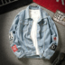 Áo khoác denim nam 2019 phổ biến nam mới cộng với áo khoác nhung giản dị Phiên bản Hàn Quốc của xu hướng áo khoác dụng cụ hoang dã áo jacket nam Áo khoác