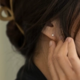 Ночник, белые универсальные серьги из жемчуга, золото 750 пробы